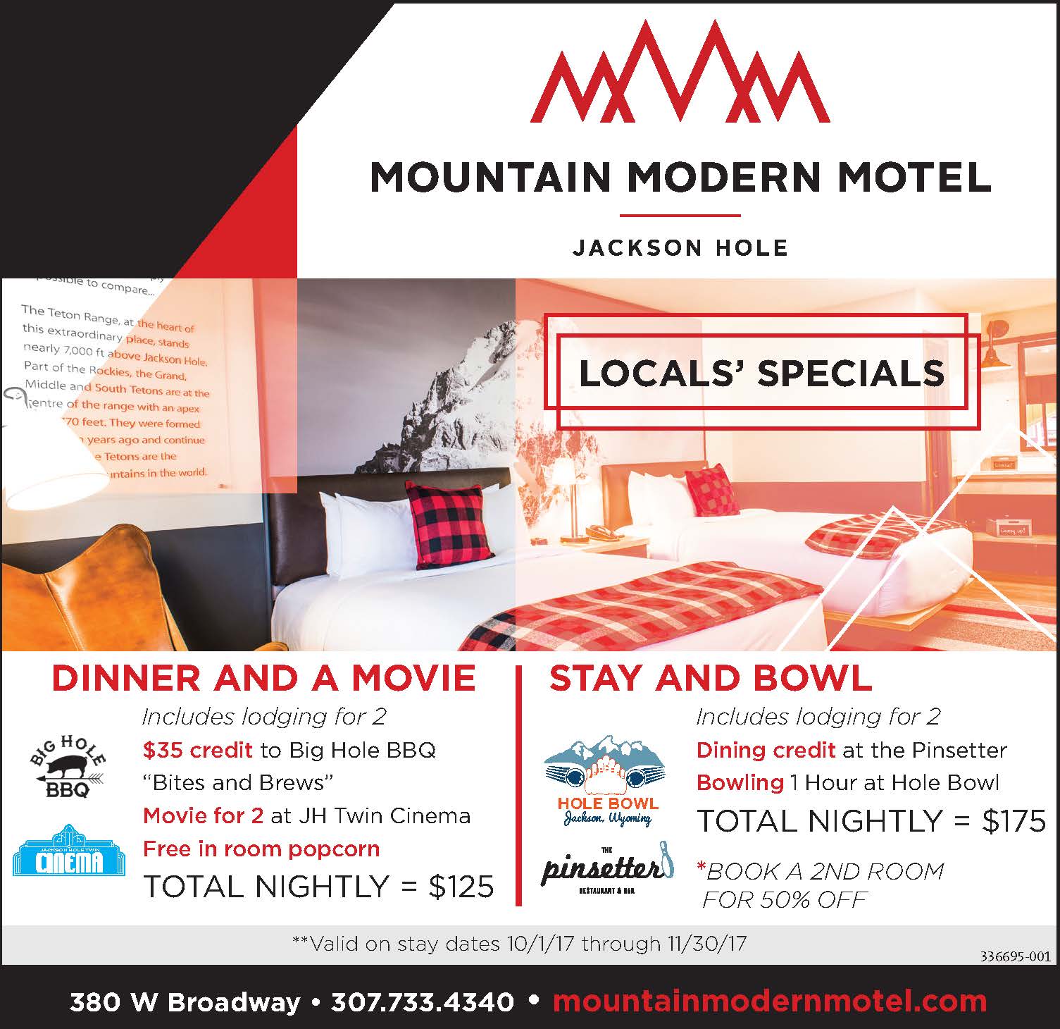 Mountain Modern Motel Local Packages 2017