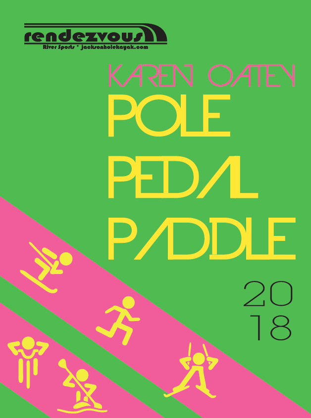 Flyer for Karen oaten Pole Pedal Paddle 2018