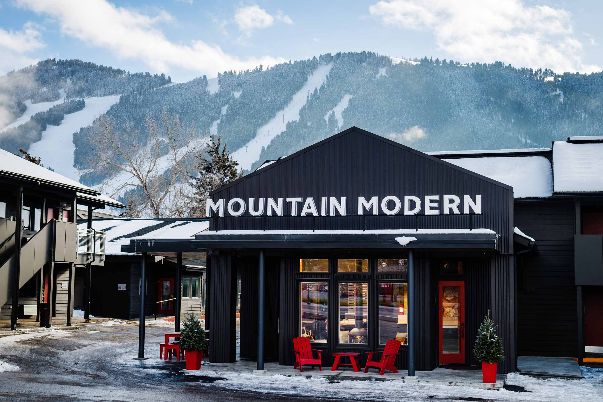 Mountain Modern Motel-Winter-Exterior