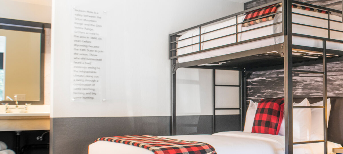 One Queen One Bunk Room