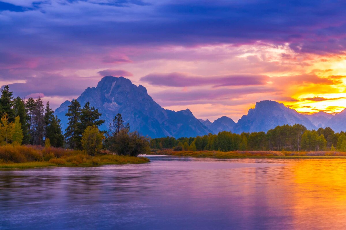 Beautiful Sunset at Grand Tetons
