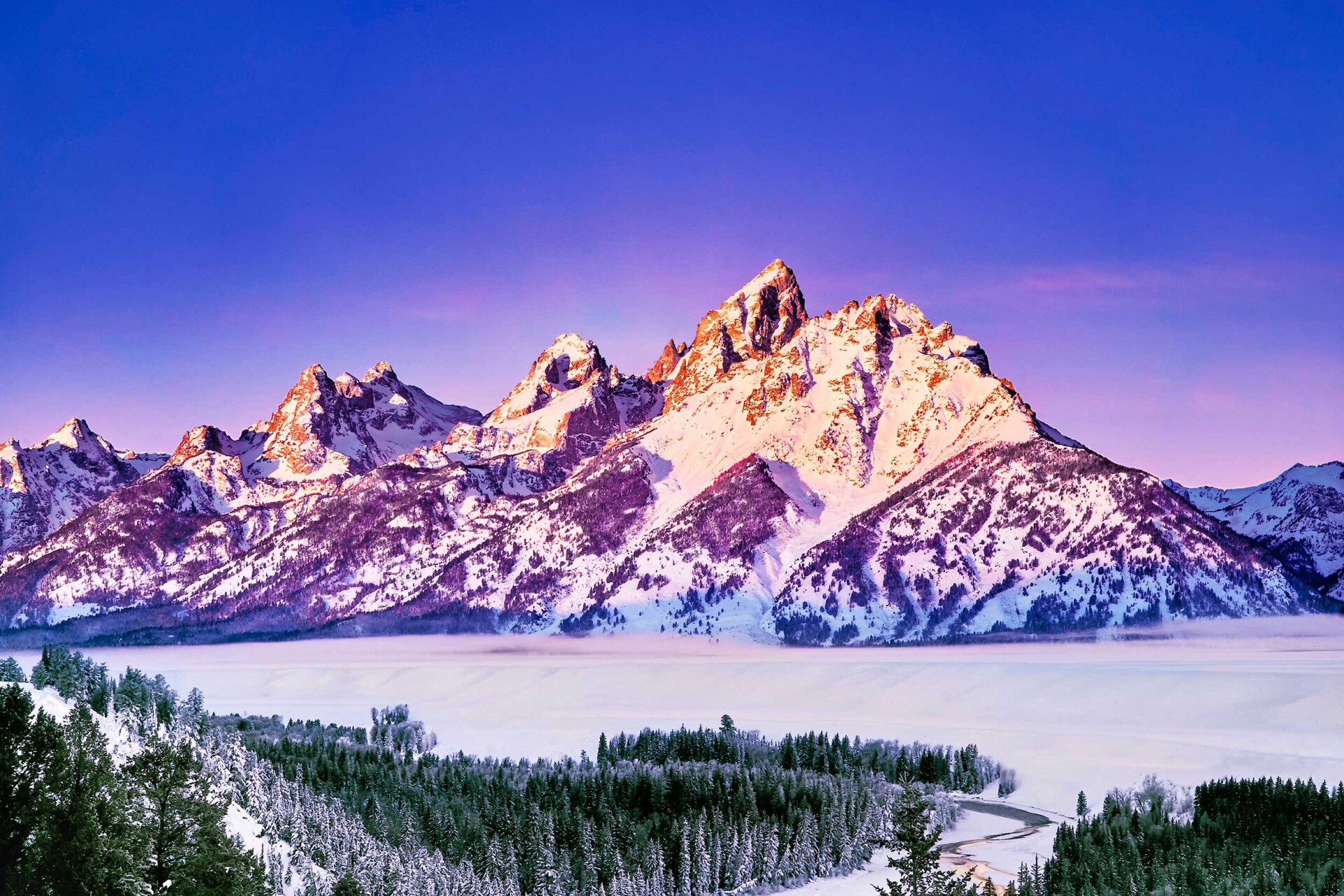 Sunrise in the Tetons Winter