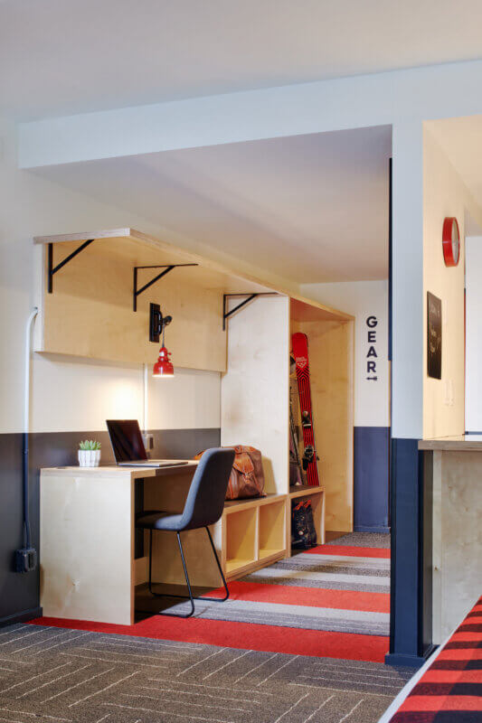 King Studio with Kitchen Desk and Hallway