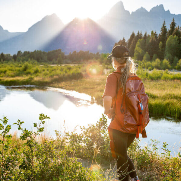 Girl hiking in Grand Teton National Park